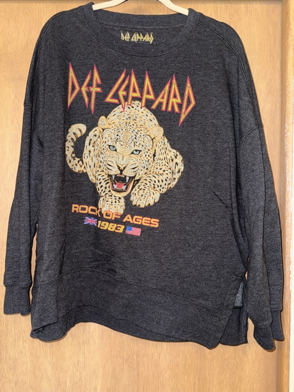 Def Leppard Graphic Sweatshirt Charcoal Grey Women's XL